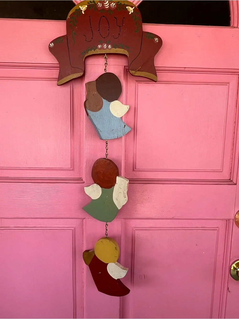 Hand-Painted Hanging Angel Wall Decor - Multi-Color